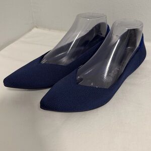 Rothy’s pointed toe ballet flats shoes navy blue Sz9
